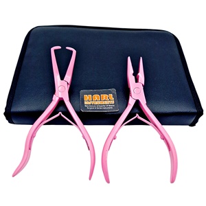 อุปกรณ์ต่อผมสีชมพู Colour ที่เปิดลูกปัดขนาดเล็กและคีมใกล้ตัวสำหรับต่อผมโลโก้ส่วนตัวร้านทำผม - Product Image 4