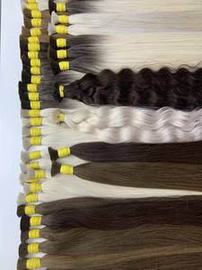 Vente en gros d'extensions de cheveux vietnamiens Remy vierges non traités 100% soyeux et droits cheveux en vrac de style vague naturelle - Product Image 4