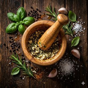 Handcrafted Wooden Mortar and Pestle Set with Deep Grinding Bowl and Heavy Duty Pestle Natural Wood Spice <b>Grinder</b> <b>Herb</b> Crusher - Product Image 5