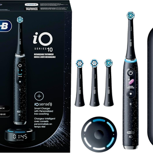 แปรงสีฟันไฟฟ้าแบบชาร์จได้ Oral-B iO Series 10 พร้อมเซ็นเซอร์วัดแรงกดที่มองเห็นได้เพื่อปกป้องเหงือก หัวแปรงเปลี่ยนได้ 4 หัว - Product Image 1