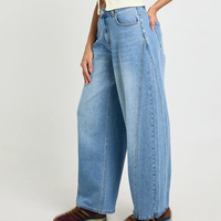 Jeans en denim droits pour femmes, respirants, avec nœud, style streetwear tendance, décontractés, OEM, fabricant exportateur de vêtements en gros