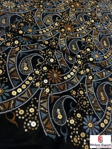 Tissu Jacquard Brodé en Dentelle 100% Polyester Premium Lourd pour Confection de Vêtements, Service de Fabrication Personnalisée OEM/ODM - Product Image 1