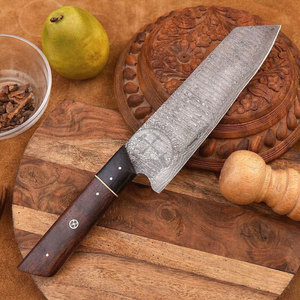 Nouveauté : Couteau de Chef Santoku Japonais en Acier Damas, Fait Main, Manche Intégral, 8 Pouces, Ambidextre, Couteaux de Cuisine Bunka de Luxe - Product Image 4