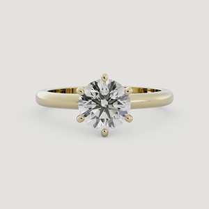 Anillos de Compromiso de Oro Sólido de 14k y 18k con Diamantes Cultivados en Laboratorio, Corte Redondo, Seis Puntas, Solitario, Joyería Fina para Uso Diario, Venta al Por Mayor - Product Image 1