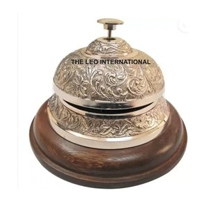 Exclusive Table Bell Durable Metal Service Bell with Clear Loud Ring Sound <b>Press</b> <b>Button</b> Design for Reception Desk - Product Image 5