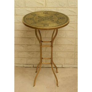 Table marocaine de luxe en métal, forme ronde unique, design attrayant, idéale pour la maison, l'hôtel et le salon, produit très vendu. - Product Image 2