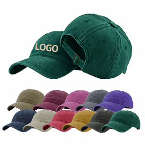 Gorra de Béisbol de 6 Paneles con Logotipo Bordado, Algodón Lavado, Visera Plana, Cierre a Presión, Estampado Casual, para Hombre y Mujer - Product Image 1