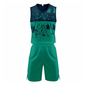 Custom Sublimated <b>Volleyball</b> Jersey <b>Set</b> Men Green Navy V-Neck Sleeveless Moisture Wicking Athletic Wear All Seasons - Product Image 2