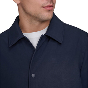 Men's Navy Blue Windproof <b>Coach</b> Jacket With Zipper Closure And Turn-down Collar Casual Outerwear For Autumn - Product Image 6