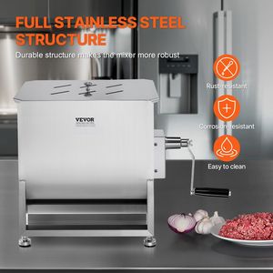 Miscelatore Manuale per Carne con Serbatoio Fisso in Acciaio Inox da 40L per Lavorazione di Fino a 80 Libbre di Carne, Attrezzatura per Miscelare Salsicce - Product Image 5