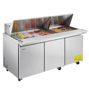 72\" Commercial Kitchen Refrigerator 18.7 Cu. Ft Sandwich Prep Refrigerated <b>Table</b> Mega Top Food Prep <b>Fridge</b> for 30 Pans Cutting - Product Image 1