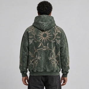Sudadera con capucha bordada para hombre moderno, combina comodidad, calidez, tela suave y bordados finos para uso casual y actividades diarias. - Product Image 3