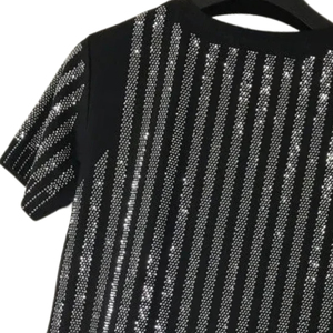 Camisetas con Pedrería Personalizadas al por Mayor, de Alta Calidad, Cómodas, Mezcla de Poliéster/Algodón, Transpirables, Corte Regular - Product Image 4