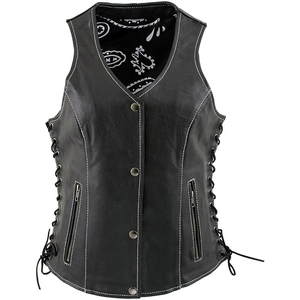 Chaleco de Motocicleta Impermeable de Mezclilla Premium para Mujer Samroz Sports, con Relleno de Algodón, Bordado 3D y Ajuste Lateral con Cordones - Product Image 3