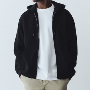 Sudadera con Capucha para Hombre, Color Crema, Corte Regular, Felpa de Algodón, Estilo Casual, Color Sólido, para Otoño - Product Image 2