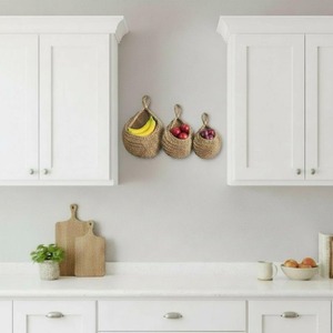 Set Of 3 Wall Hanging <b>Basket</b> For Kitchen Use Stylish Macrame <b>Storage</b> Organizer For Fruits <b>Vegetables</b> And Essentials From India - Product Image 4