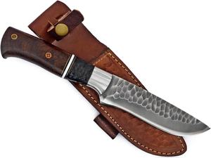 Couteau de chasse Bowie de haute qualité en acier inoxydable Stigma, manche en bois, étui en cuir, lame à pointe fixe, couteau d'extérieur - Product Image 4