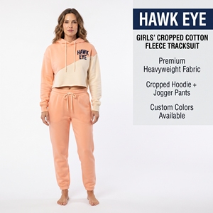 Ensemble de survêtement en molleton deux pièces pour femme : veste courte zippée et pantalon - Product Image 1