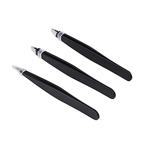 ชุดแหนบปลายเฉียงสแตนเลสสำหรับถอนขนคิ้ว พร้อมกล่องหนัง - Product Image 1