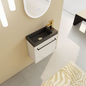 20\" Wall Mounted Floating <b>Bathroom</b> <b>Vanity</b> with Resin Sink and Soft-Close Cabinet Door - Product Image 6