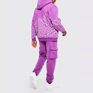 Custom Eco-Friendly 100% Cotton Casual Two-Piece Flared Sweatpants Hoodie Set Streetwear <b>Hip</b> Hop Quick Dry Breathable Tracksuit - Product Image 2