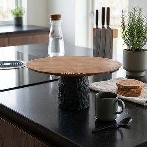 <b>Tier</b> <b>Cake</b> <b>Stand</b> Handmade Eco-Friendly Teak Wood Modern Art Antique Style Round Carved Design <b>Cake</b> Snacks Table for Home Use - Product Image 5