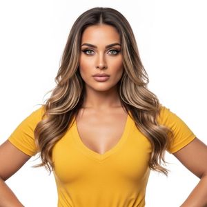Camiseta de algodón de alta calidad para mujer, cuello en V, de secado rápido, antiarrugas, deportiva, informal, con estampado, de manga corta y transpirable para verano. - Product Image 1