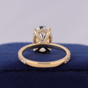 Anillo de compromiso con diamante de corte ovalado para mujer, oro sólido de 18 quilates, cultivado en laboratorio, color D, certificado IGI, estilo clásico - Product Image 5