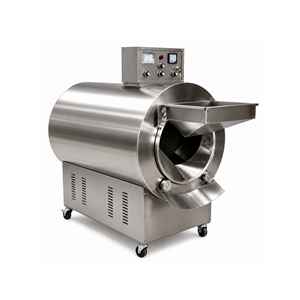 Machine de rôtissage rotative industrielle automatique à tambour, qualité alimentaire SS304, 100 kg/h, composants essentiels moteur et boîte de vitesses, pour snacks - Product Image 3