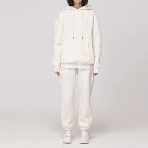 Sudaderas con Capucha de Dos Piezas, Holgadas, Transpirables, 100% Algodón, de Color Sólido, con Logotipo Personalizado - Product Image 2