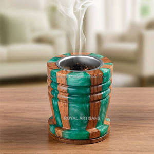 Brûleur d'encens artisanal en résine et bois, porte-bakhoor de qualité supérieure pour parfum d'intérieur, décoration Oud arabe, cadeau - Product Image 1