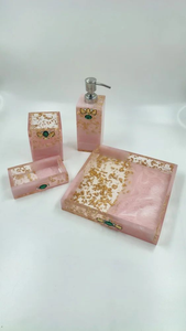 NEHA ENTERPRISES contemporary <b>resin</b> bathroom accessory <b>kit</b> with soap dish dispenser and toothbrush stand - Product Image 3