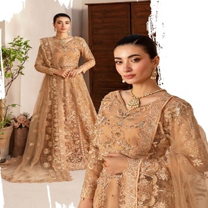 Elegante hermoso lujo Organza Maxi vestido largo pakistaní trajes para adultos Ramsha volumen boda mujer Boutique vestido de novia - Product Image 1