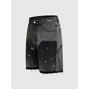 Ropa Urbana Personalizada para Hombre, Estampado Completo, Lavado Ácido con Efecto Barro, Estilo Skate, Diamantes de Imitación, Desgastado - Product Image 4