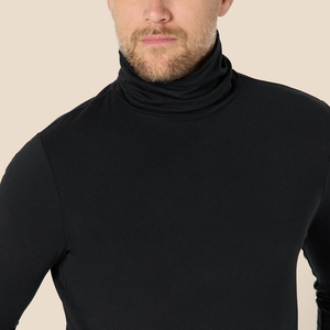 <b>Mens</b> Turtle Neck Shirt Custom Logo And Design Fit Cotton Polyester <b>Stretch</b> Fabric Soft Breathable All Season OEM ODM Service - Product Image 4