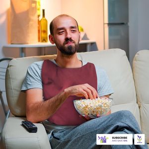 Borgoña 28X30 pulgadas Protectores de ropa lavables para adultos Baberos de poliéster Cierre a presión de acero inoxidable Paquete 2 para hombres Mujeres para - Product Image 6