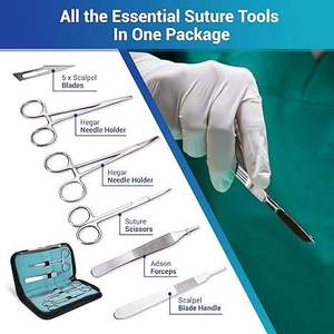 33-Piece Manual Suture for Medical Students with Arch and Pre-Cut Silicone Pads Surgical <b>Tools</b> & <b>Threads</b> By Grip Surgical - Product Image 1