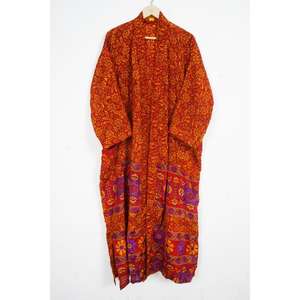 Kimono de Seda Pura India para Mujer, Suave, Cómodo, Elegante, Estilo Japonés, con Estampado Floral, Cuello en V, Cordón Ajustable, Alta Calidad, para Playa - Product Image 4