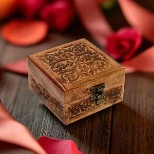 Boîte en bois gravée au laser personnalisée en gros, boîte à bijoux gravée au laser, boîte de rangement professionnelle en gros - Product Image 1