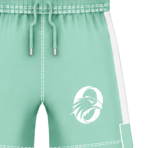 Pantalones Cortos de Rugby Verde Menta y Blanco, Cintura Elástica con Cordón, Ropa Deportiva Ligera para Entrenamiento, Partido y Equipo - Product Image 4