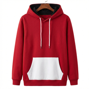 ผู้ผลิต OEM เสื้อฮู้ดผู้ชายแบบสั่งทำพิเศษ มีกระเป๋าและขอบตกแต่ง ทรงปกติ สวมใส่สบาย ผลิตจากผ้าฝ้ายถัก เหมาะสำหรับใส่ในฤดูใบไม้ร่วง - Product Image 3