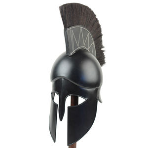 Casco de Acero Corintio Griego Medieval Negro Hecho a Mano para Guerrero, Armadura para Reenactamiento - Product Image 1