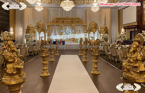 Ceremonia DE BODA Tamilian Manavarai Mandap Configuración Estilo indio del Sur moderno Portátil Fibra de vidrio Boda Evento Mandap Decoración - Product Image 6