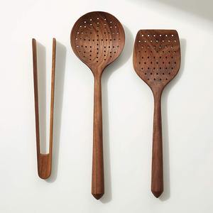 Meilleur prix réduit sur les ustensiles de cuisine en bois naturel, vente en gros de spatules en bois pour poêles antiadhésives - Product Image 4