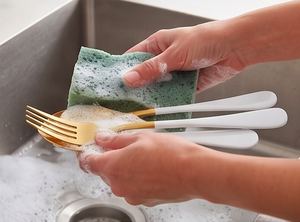Ensemble de couverts modernes en or avec manches en céramique, compatibles lave-vaisselle, cuillère, fourchette, couteau, pour mariage et usage domestique - Product Image 4