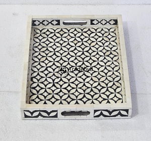 Bandeja de Servir de Lujo Hecha a Mano con Incrustaciones de Hueso, Adorno Decorativo para Mesa de Centro, Estilo Premium para el Hogar por Tradebyd - Product Image 4