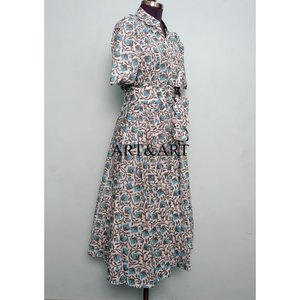 Vestido Moderno Casual de Manga Corta para Fiesta, Estilo Dulce y Elegante para Mujer, Estampado a Mano, de Algodón, Tipo Canguro, Cómodo y Corto - Product Image 5