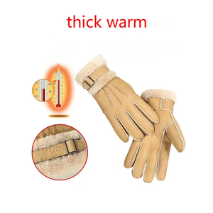 Guantes de cuero genuino a prueba de viento con pantalla táctil, nueva moda para exteriores, guantes de cuero con forro de piel para mujer, alta calidad, para las cuatro estaciones - Product Image 4