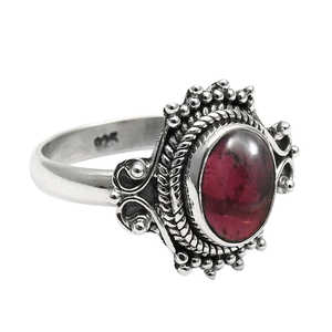 925 Sterling <b>Silver</b> <b>Ring</b> Comes With Oval Cut <b>Garnet</b> Gemstone Perfect Unisex Design Bohemian Jewelry Handmade Simple Design <b>Ring</b> - Product Image 1