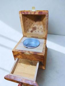 Handcrafted Natural Wooden Incense Burner Box With Hinged Lid Intricate Cutout Ventilation Pattern And Metal Inner Cup For Home - Product Image 4